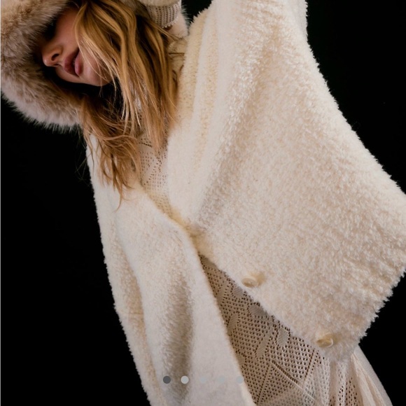 FREE PEOPLE Heather Cardi Stark White - Picture 2 of 7